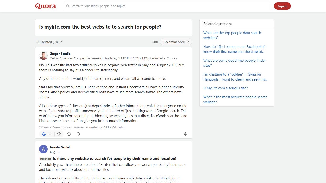 Is mylife.com the best website to search for people? - Quora